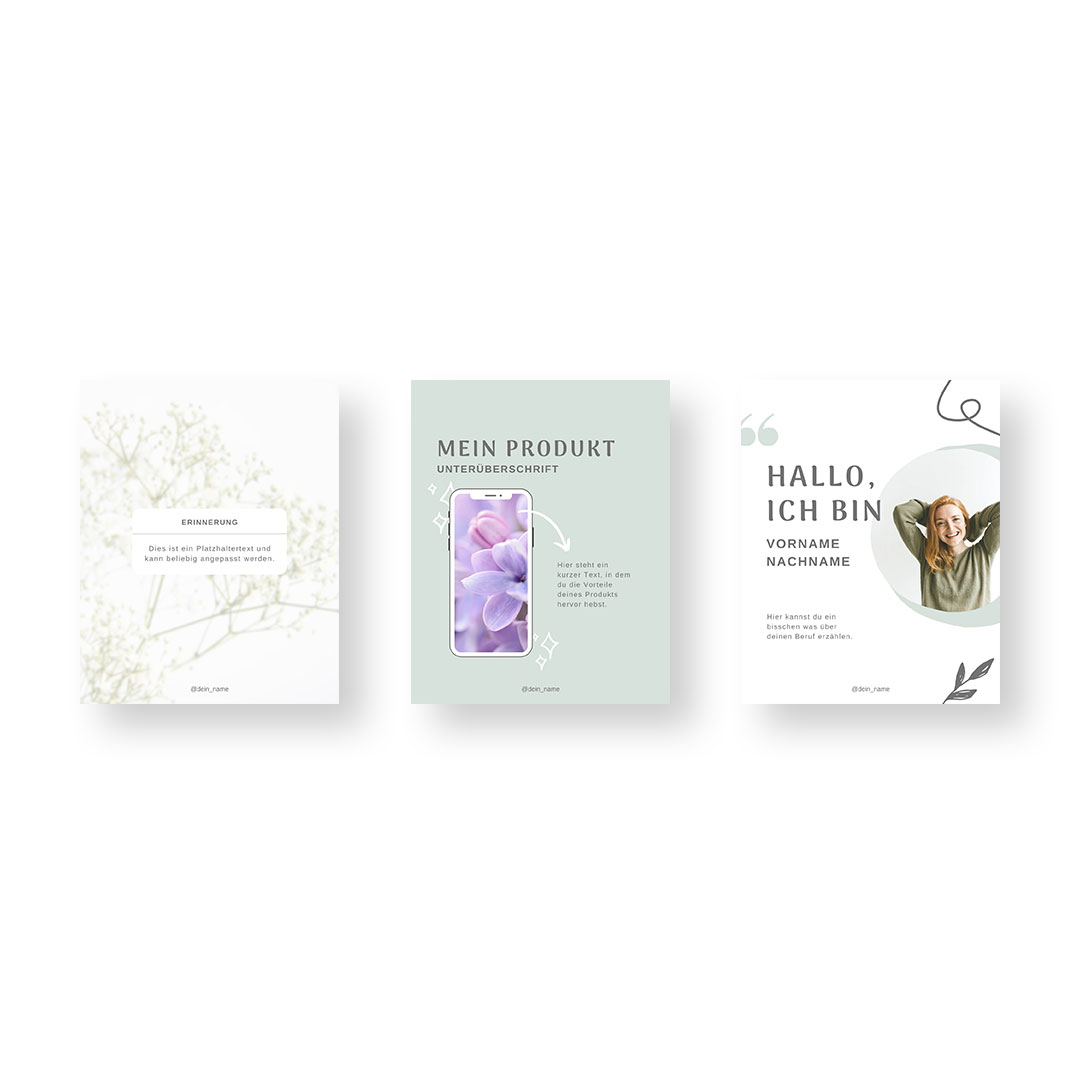 Instagram Feed Design Branding Canva Vorlage Pastell Natur Coach Yoga